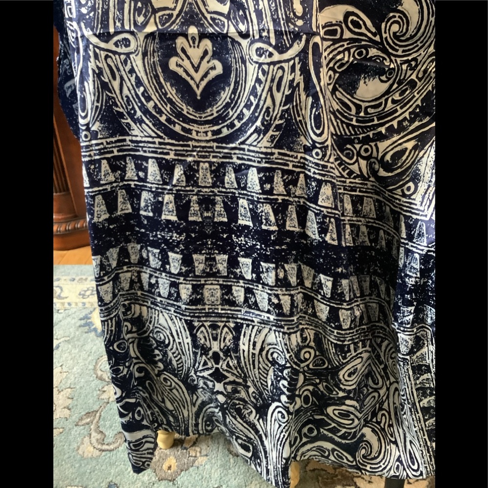 LOWEST🌺 NWT WINLAR BLUE SATIN CHARMEUSE FULL LENGTH CAFTAN - Picture 4 of 13